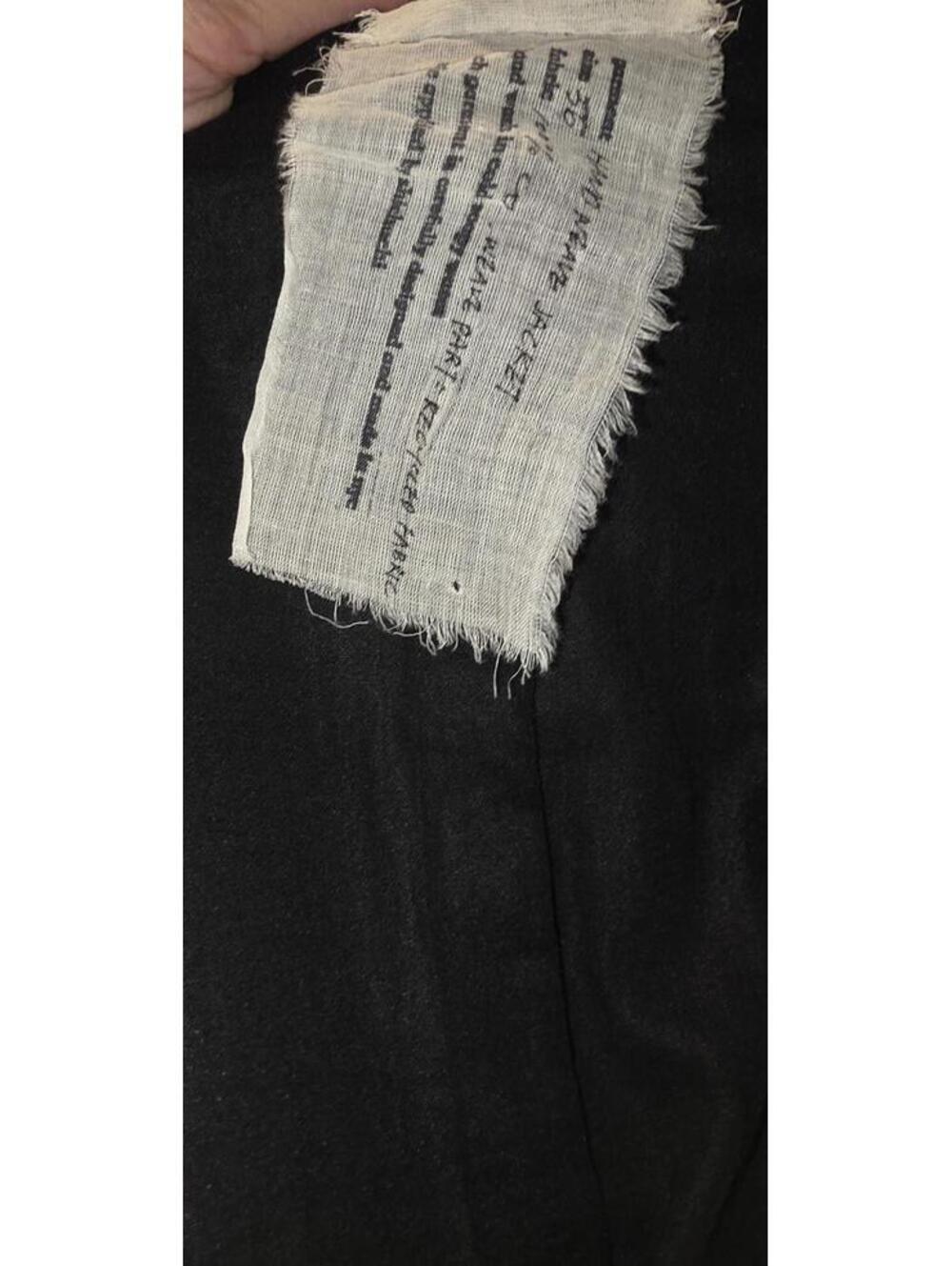 Shichuchi Vintage Black Recycled Fibre Blazer Avant Garde Y2K Designer Size 36 - Picture 3 of 5